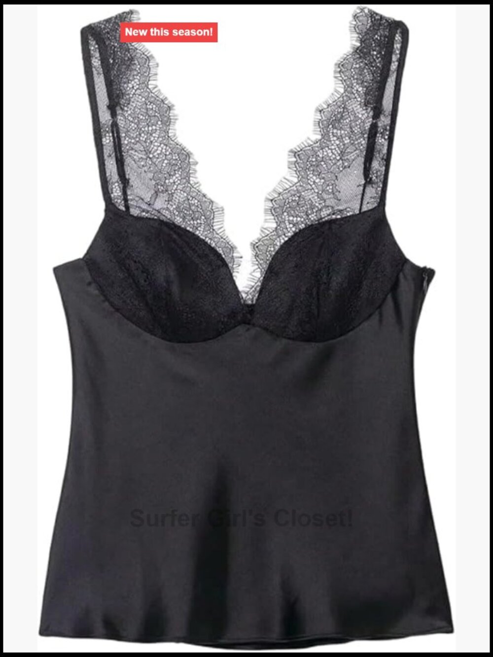 Satin Lace Cami Tank Top Sleeveless Sweetheart Neckline Date Night Y2K